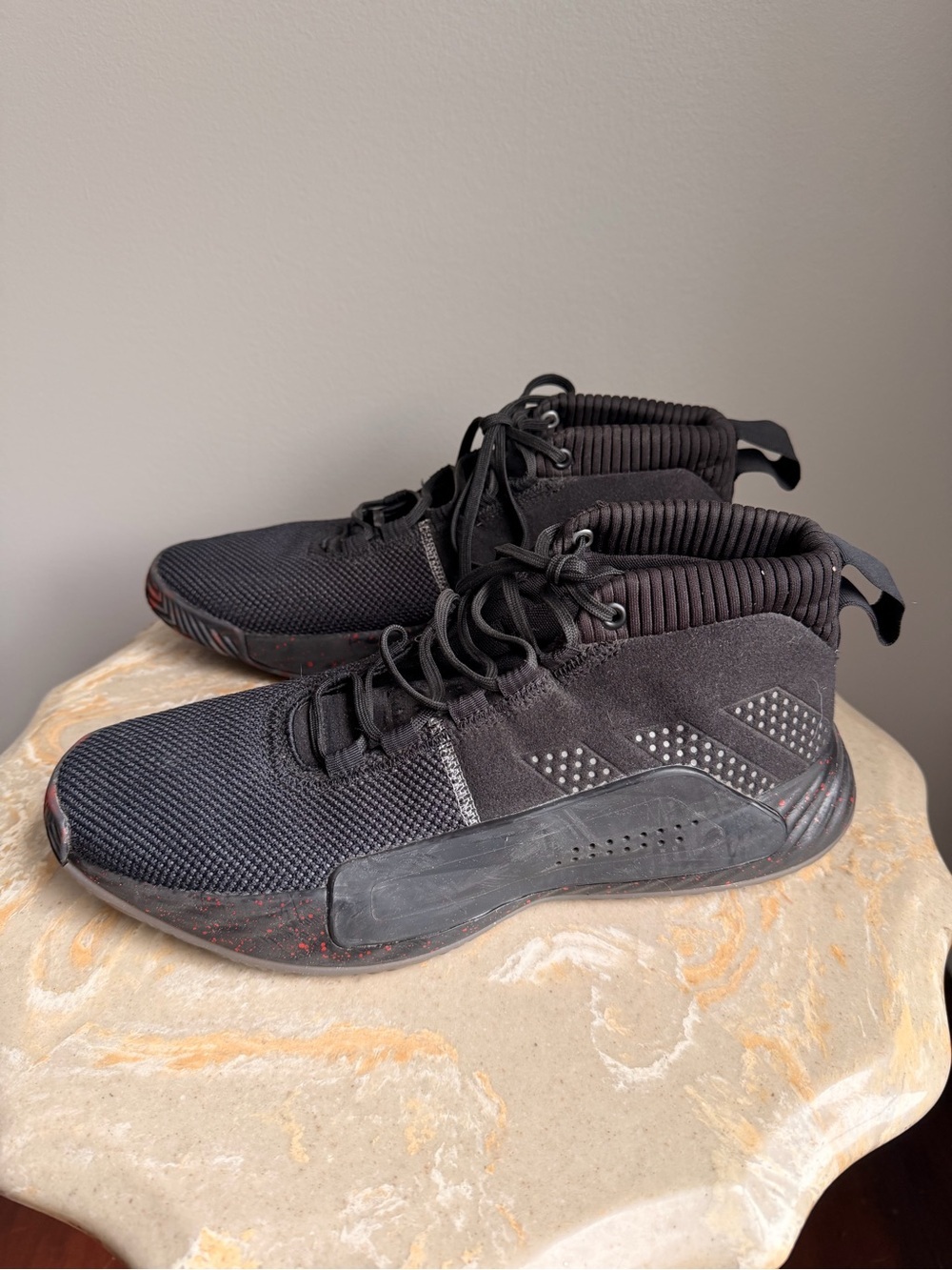 Adidas Dame 5 People’s Champ Men's 11 Black High-Top Sneakers Breathable Knit - Picture 4 of 10